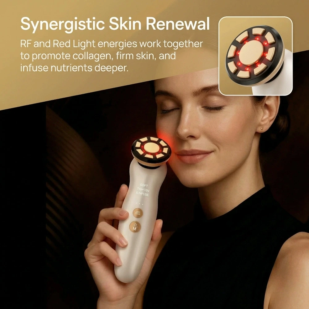 Skincare Glowing - Massaggiatore facciale RF Terapia con luce
